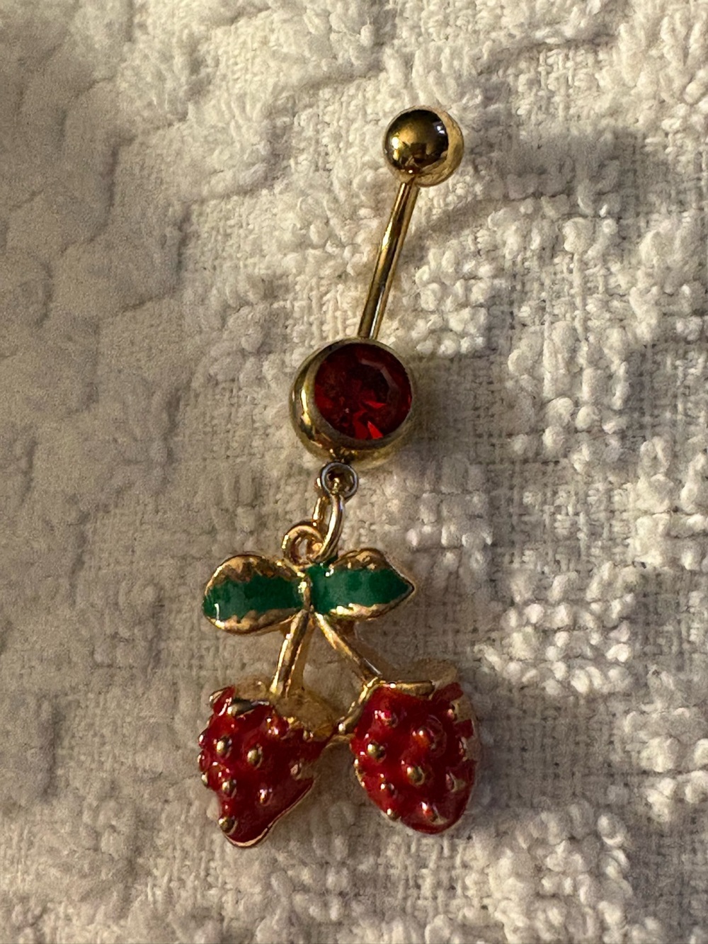 Belly Ring- Exquisite Charming Strawberry  Belly Button Ring 304L Stainless Stee